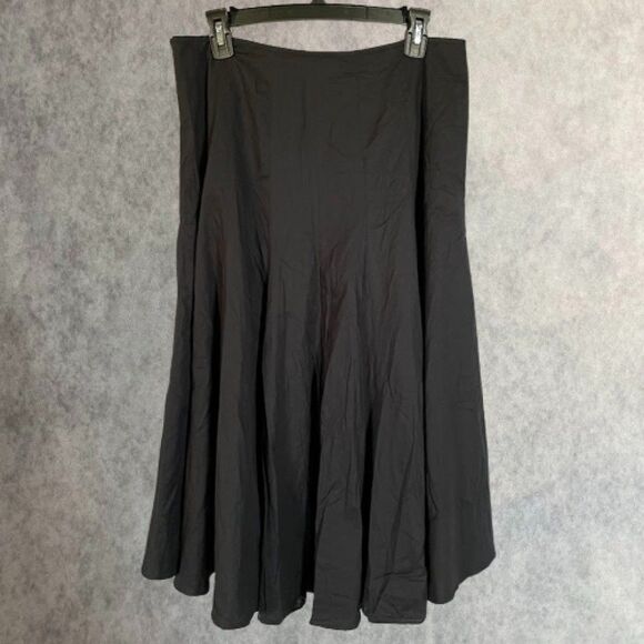 Jarbo Ultra Flare Maxi Skirt Womens Size 10 Black A Line Swing Skirt 100% Cotton - Picture 4 of 13